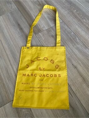 Marc Jacobs Yellow Canvas Logo Shoulder Tote